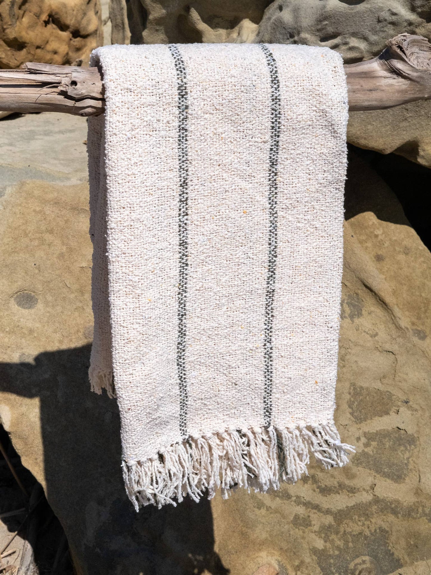 Green Riviera Stripe - Sustainable Throw Blanket