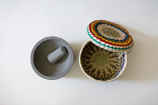 Molcajete with Tortilla Basket