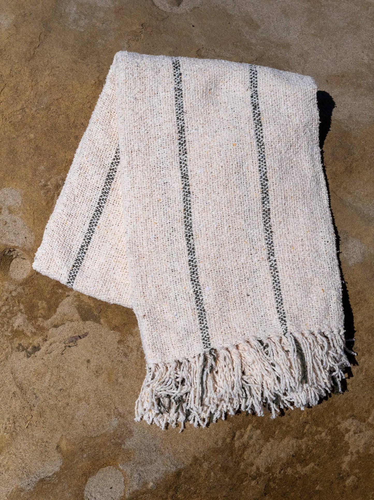 Green Riviera Stripe - Sustainable Throw Blanket