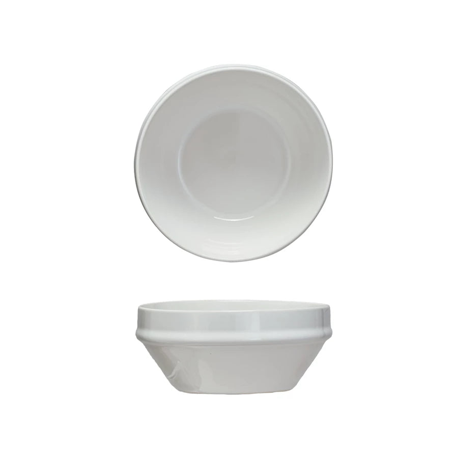 Antique White Stoneware Bowl