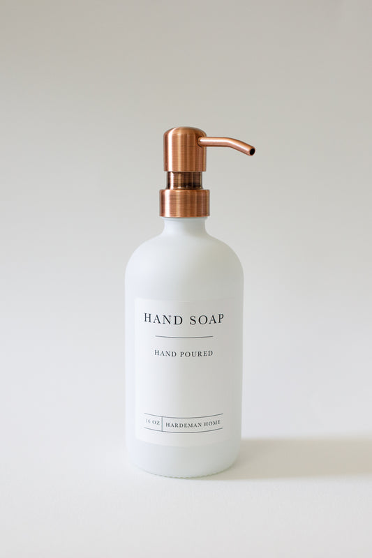 White Glass Dispenser - Hand Soap